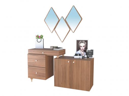 عکس میز آرایش مدرن متحرک با آینه دیواری TM 144