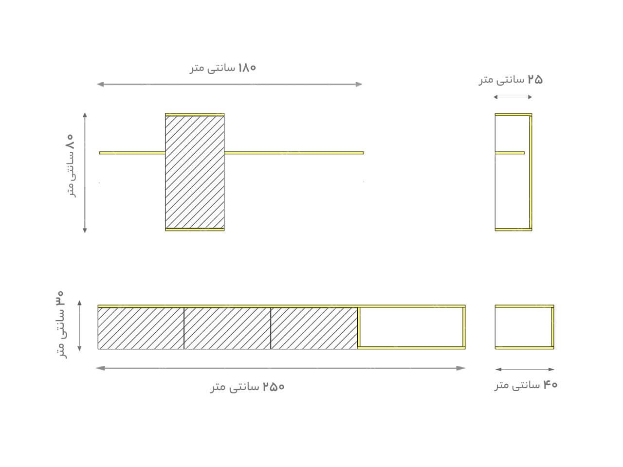 میز تی وی دیواری ام دی اف TFW 213