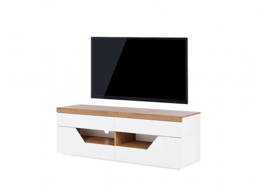 عکس میز تلویزیون چوبی ساده سفید قهوه ای TF192