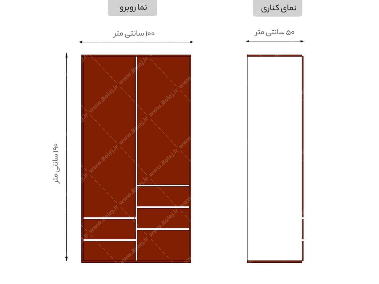 کمد لباس درب لولایی ام دی اف DL 35