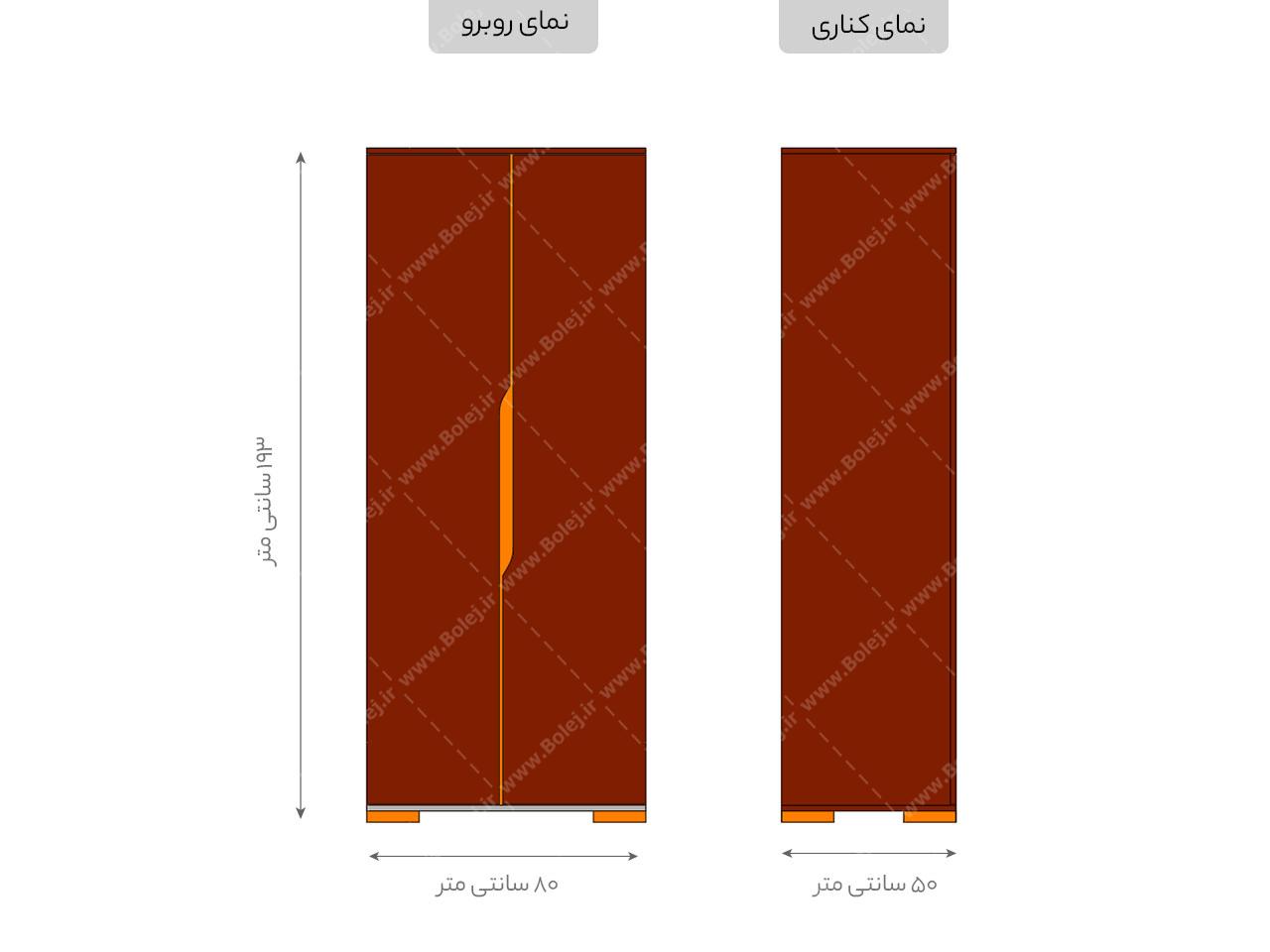 عکس کمد لباس درب لولایی ساده DL 6