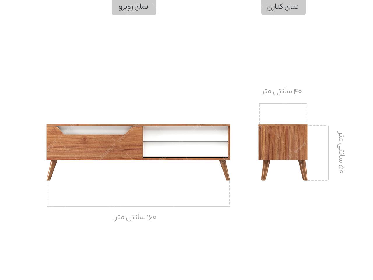 عکس ست میز تلویزیون و کنسول مدرن سفید قهوه ای SNT703