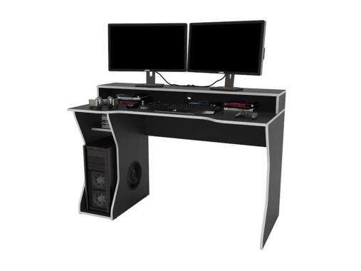 عکس میز کامپیوتر گیمینگ مدرن حرفه ای مشکی سفید MC65