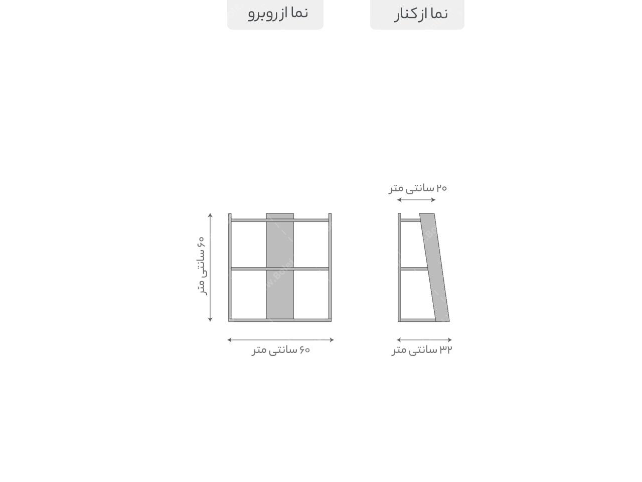 عکس کتابخانه نردبانی ام دی اف سه تکه ساده B72