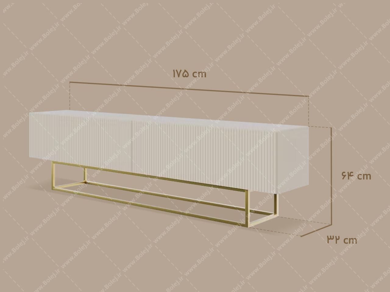 عکس میز تلویزیون لاکچری پایه استیل طلایی TF476