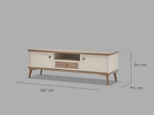 عکس میز تلویزیون لاکچری کلاسیک ممبران طرح چوب TF474