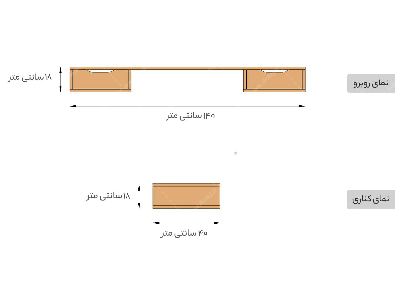 عکس میز تحریر مدرن ساده دیواری کشودار عرض 140 مدل WT 546