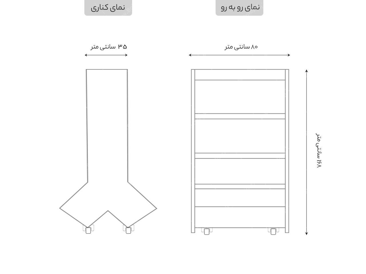 کتابخانه خانگی ایستاده متحرک مدل B12