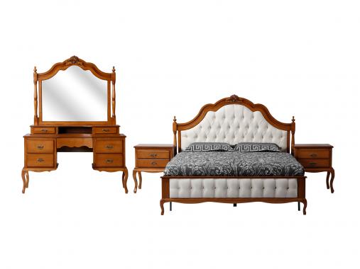 عکس سرویس خواب سلطنتی چوبی فرانسوی مدل آذر
