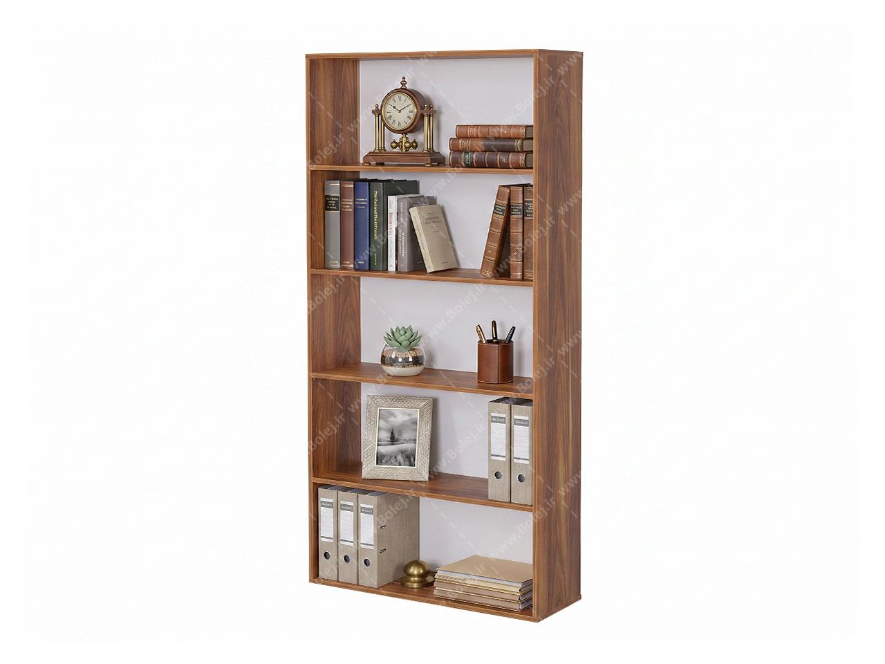 عکس کتابخانه ساده خانگی 5 طبقه ام دی اف B145