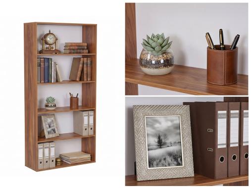 عکس کتابخانه ساده خانگی 5 طبقه ام دی اف B145