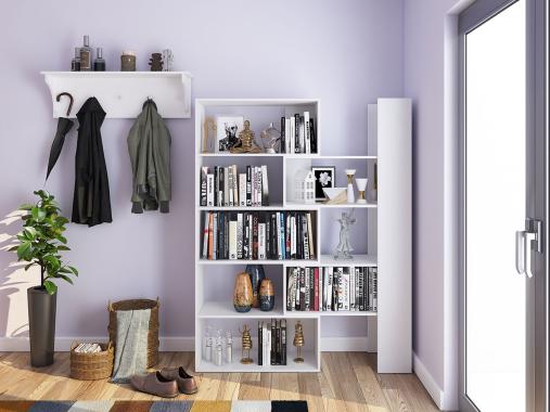 عکس قفسه کتاب متحرک 2 تکه ام دی اف B56