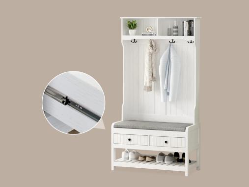 عکس جاکفشی و جالباسی ورودی آپارتمان چوبی BL504