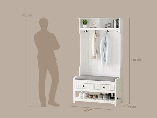 عکس جاکفشی و جالباسی ورودی آپارتمان چوبی BL504