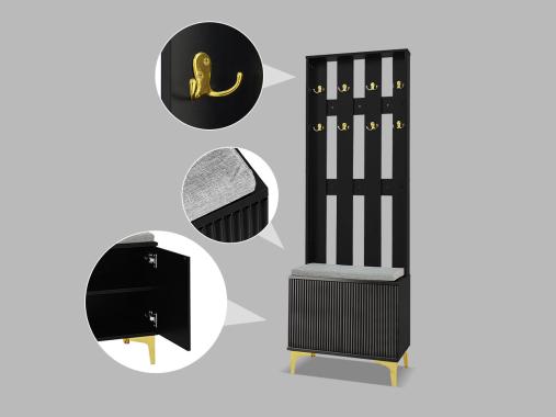 عکس جالباسی ایستاده مشکی طلایی ممبران BL524