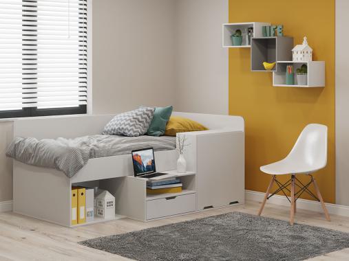 عکس تختخواب یکنفره اسپرت میز تحریر دار با باکس مخفی BS914