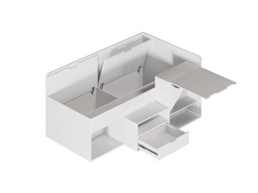 عکس تختخواب یکنفره اسپرت میز تحریر دار با باکس مخفی BS914