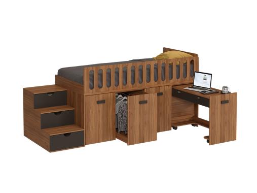 تخت دو طبقه کمجا یک نفره با میز تحریر BT760