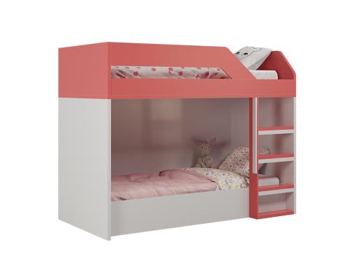 عکس تخت دو طبقه بچه گانه پسرانه قرمز سفید BT766