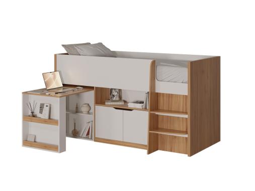 عکس تخت دوطبقه بزرگسال یکنفره با میز تحریر BT768