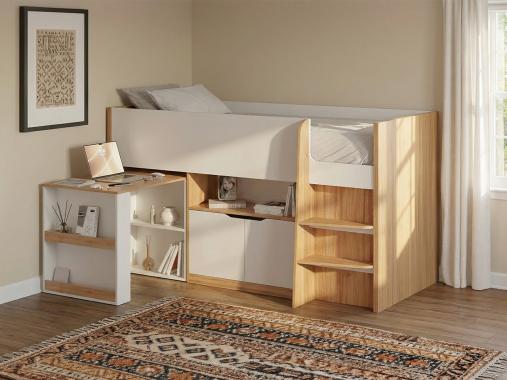 عکس تخت دوطبقه بزرگسال یکنفره با میز تحریر BT768