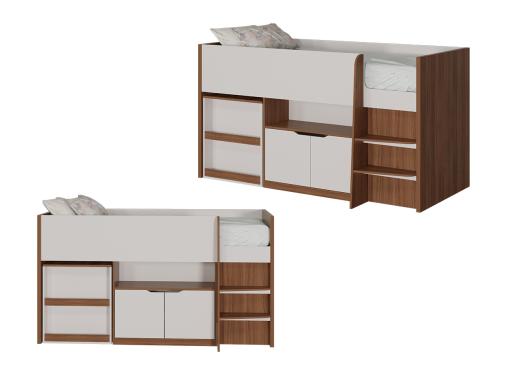 عکس تخت دوطبقه بزرگسال یکنفره با میز تحریر BT768