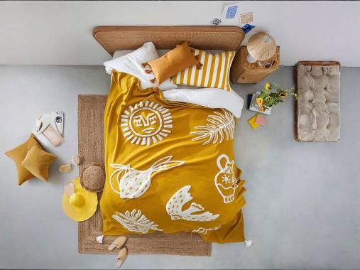 عکس تخت خواب دو نفره چوبی حصیری BW508