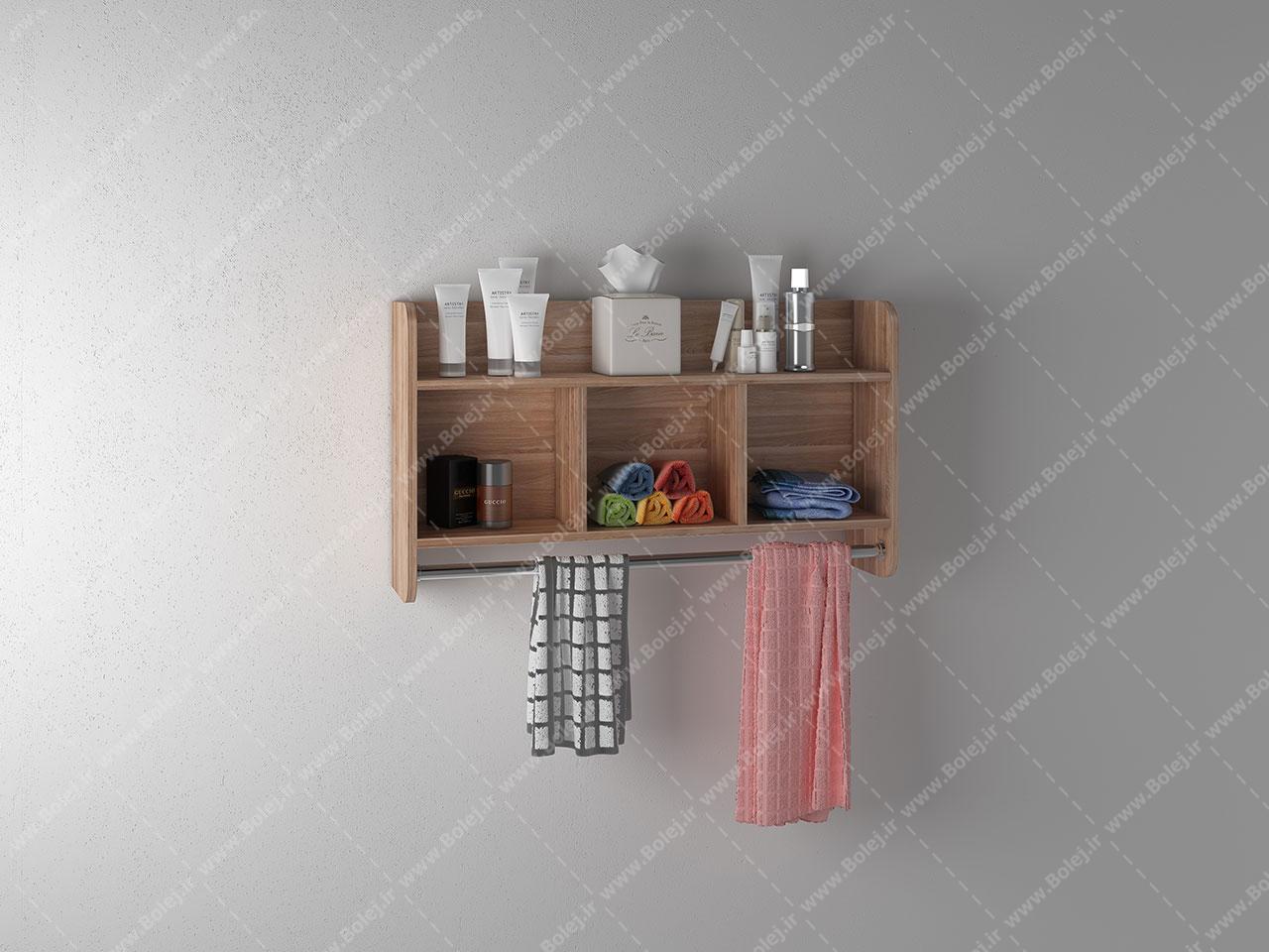عکس شلف دیواری حمام جا حوله ای ام دی اف D311