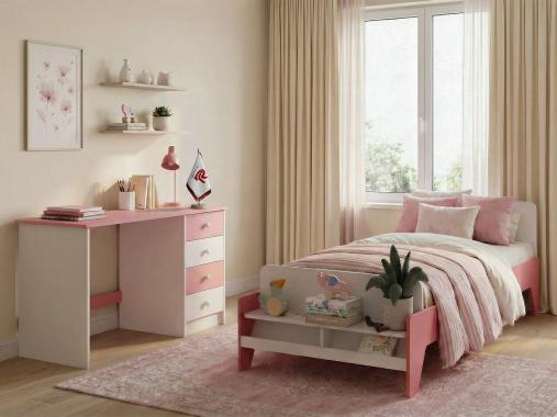 عکس تخت خواب دخترانه یک نفره ساده BS804