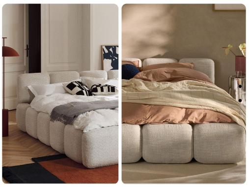 عکس تخت خواب تدی طوسی ارتفاع کم BD669