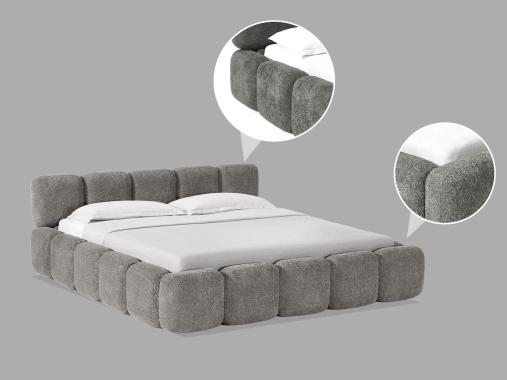 عکس تخت خواب تدی طوسی ارتفاع کم BD669