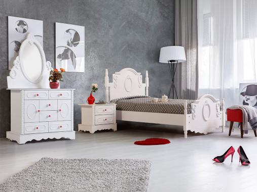 عکس سرویس تخت و میز آرایش نوجوان دخترانه ساده لاوین 2