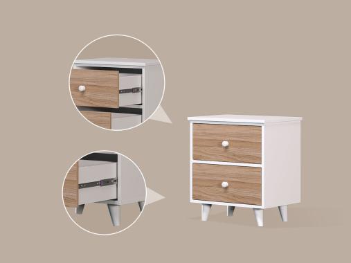 عکس پاتختی پایه دار ام دی اف سفید قهوه ای PA304