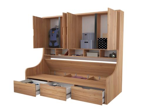 عکس تخت تک نفره کاناپه ای کمد دار BS992