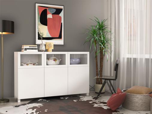 عکس میز کنسول ویترین دار ام دی اف مدل CN439