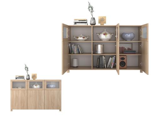 عکس میز کنسول ویترین دار ام دی اف مدل CN439