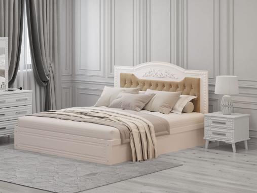 عکس تخت خواب کلاسیک دو نفره سفید مژده