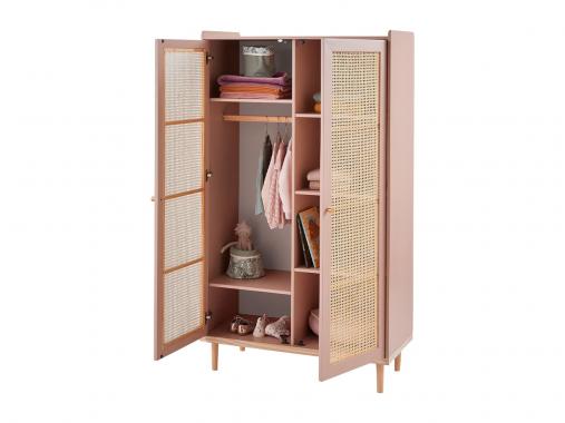 عکس کمد لباس حصیری دخترانه صورتی DL296