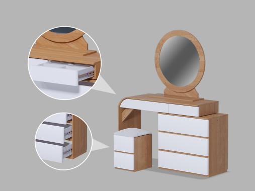 عکس میز آرایش اسپرت دخترانه چوبی مدل دنیا