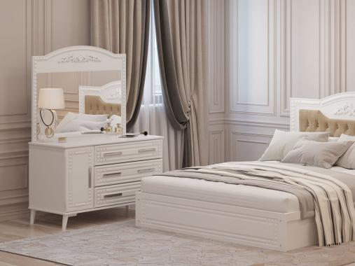 عکس دراور کلاسیک سفید آینه دار مژده