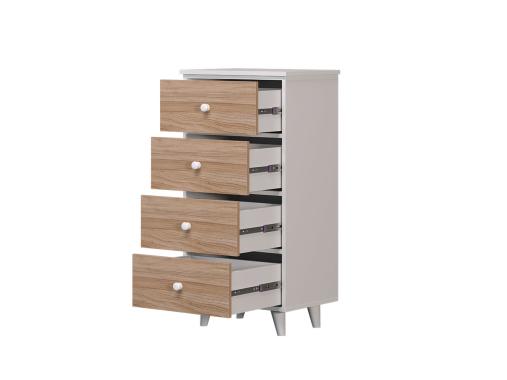 عکس فایل اداری چهار کشو سفید قهوه ای FD818