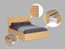 عکس تخت خواب دو نفره چوبی ساده مدل HF511