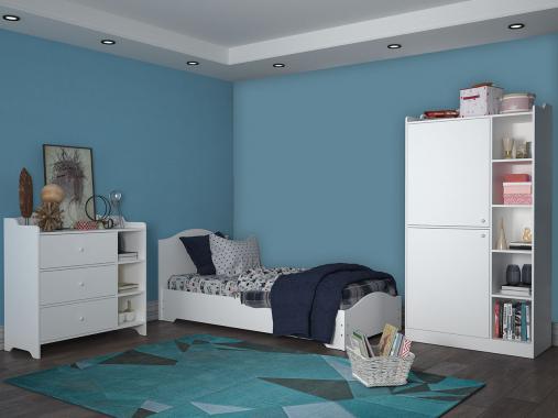 عکس سرویس خواب تک نفره سفید پسرانه هومان