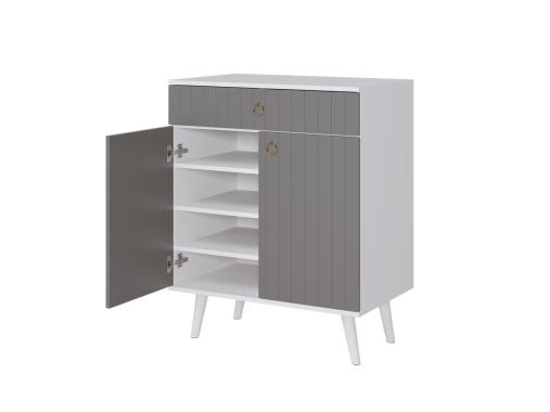 عکس جاکفشی لاکچری سفید طوسی KF794