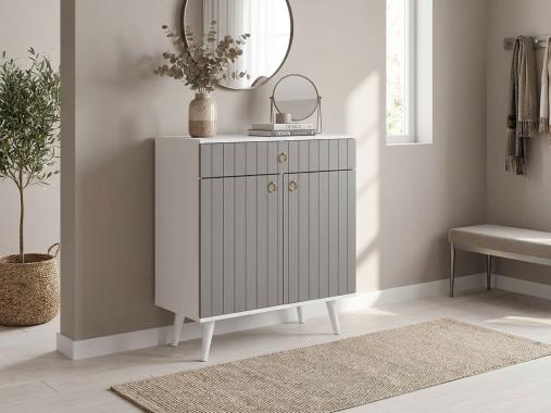 عکس جاکفشی لاکچری سفید طوسی KF794