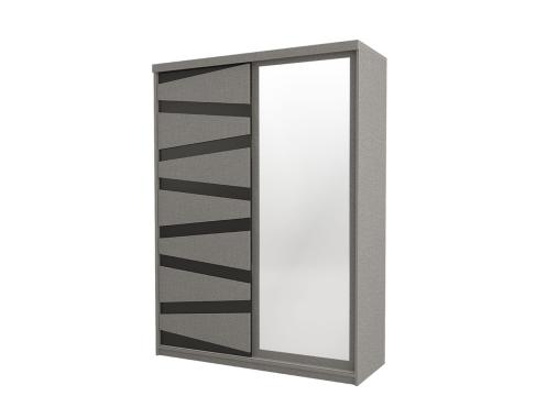 عکس کمد ریلی اتاق خواب آینه دار طوسی مشکی KR63