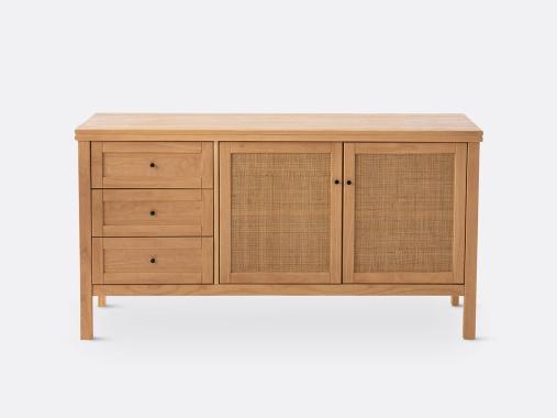 عکس میز کنسول رنگ چوب حصیری OC152