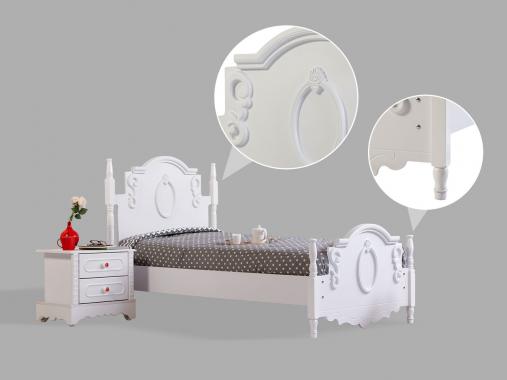 عکس سرویس تخت و کمد نوجوان دخترانه سفید لاوین 1