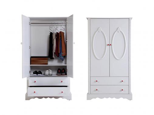 عکس سرویس تخت و کمد نوجوان دخترانه سفید لاوین 1