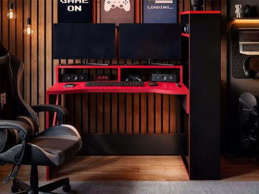 عکس میز گیمینگ قفسه دار MC71